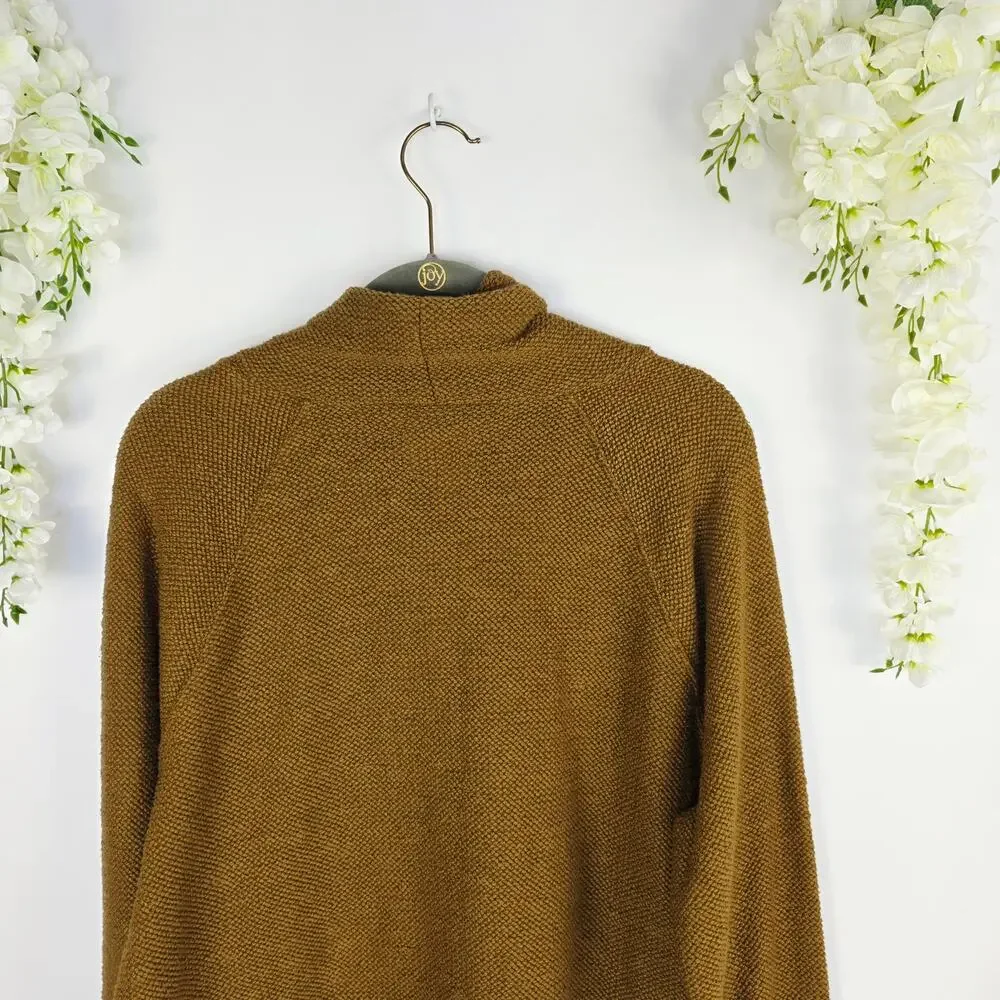 Aerie OFFLINE Hoodie Large Brown Textured Knit Thumbhole Pockets Cozy Athleisure